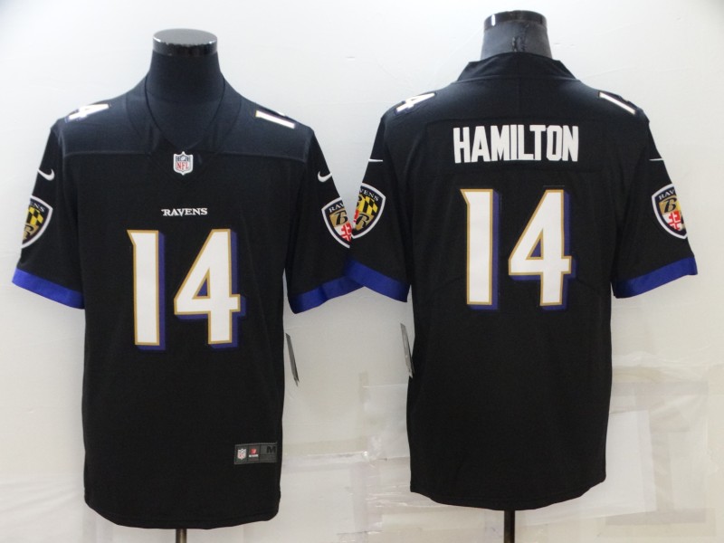 Men's Baltimore Ravens Kyle Hamilton #14 Black Jersey